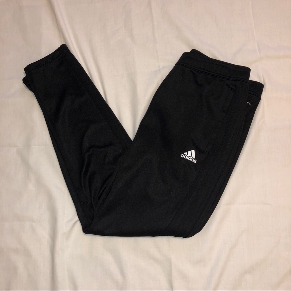 adidas black on black stripped joggers